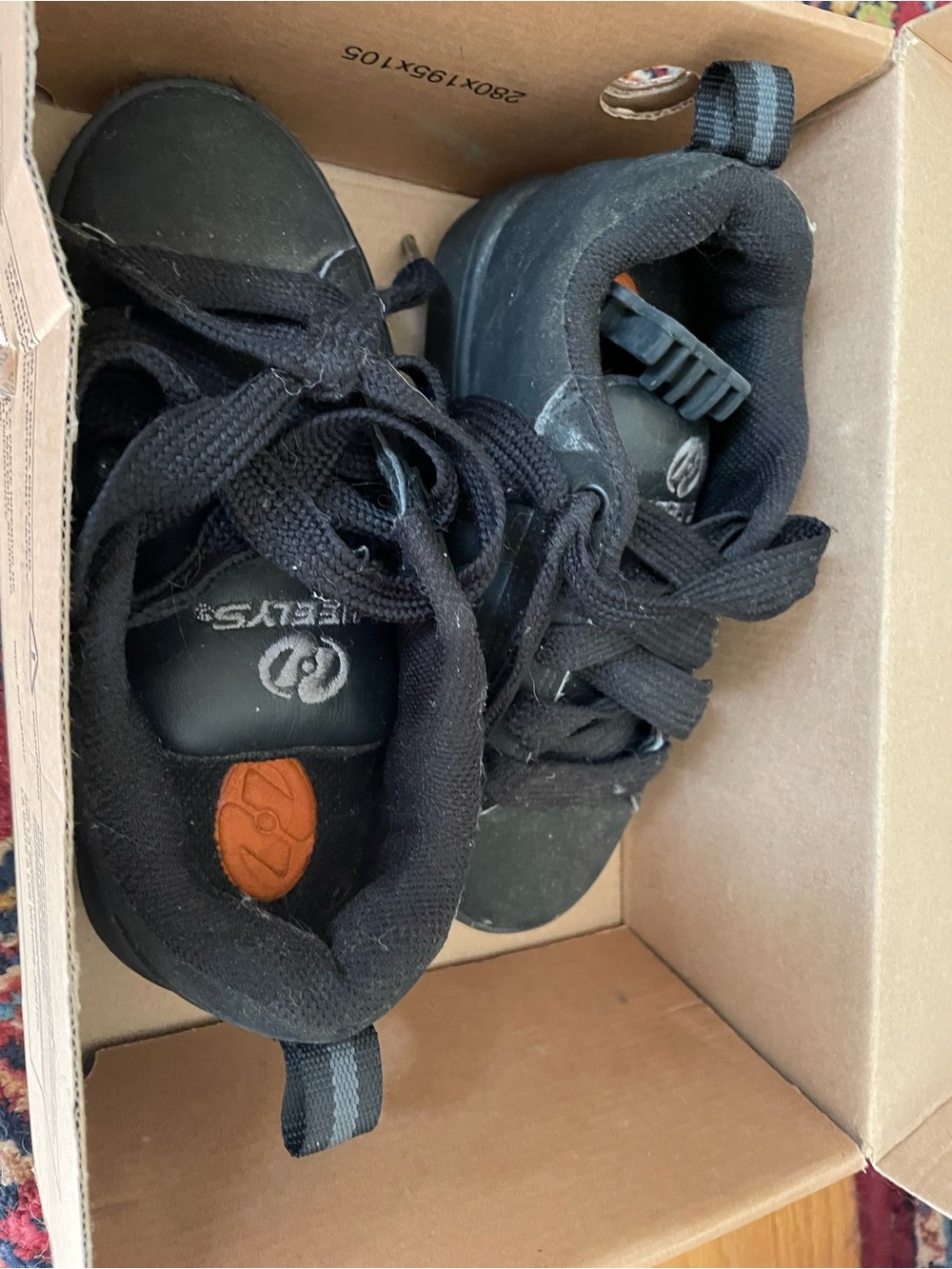 Heelys Black Kids' Lace-Up Sneakers with Orange Insole Accent